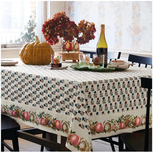 Fall Glass Pillar Candle Holder Fruit John Derian Target Gardener Mushrooms New - Picture 2 of 4